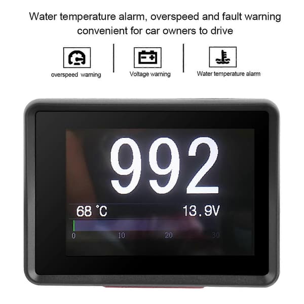 Bil OBD Multifunktionsmåler Digital Temperatur Spænding Hastighed HUD Display YEMAA