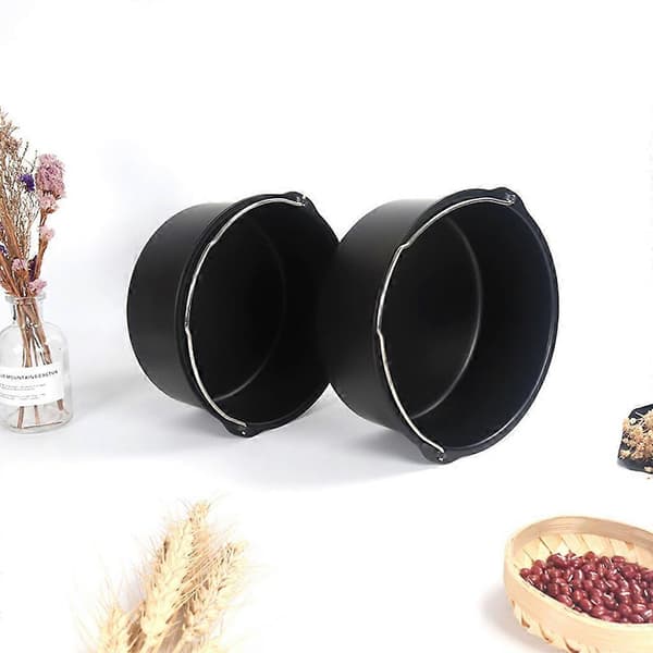 6/7/8'' Non-stick kageform bageplade rund stegekurv bageform sort 6 tommer 6 inches