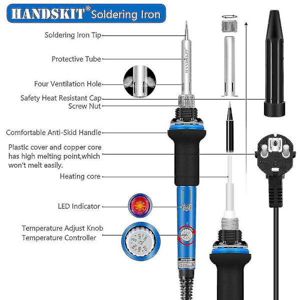Loddejernssett, 60w loddejernssett, 200 ~ 450 , multimeter