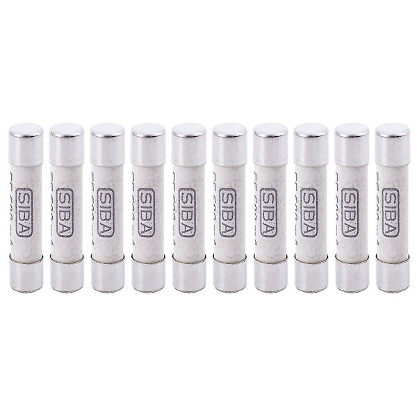 10 stk sølv+hvite keramikk 1000v 500ma 6,3 x 32mm hvite keramiske sikringer for multimeter 3 x 0,5 x 0,5