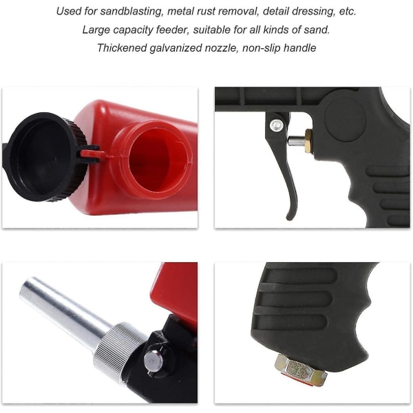 Pistol Portable Air, Pneumatic Blast Gun Small Air Blast Tool Hand 90psi, for sandblåsing polering