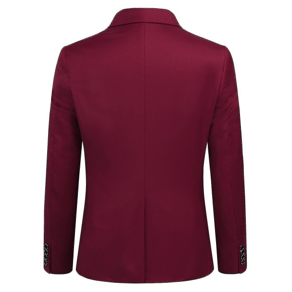 Herrkostym Business Casual 3-delar Kostym Blazer Byxor Väst 9 Färger Z Dark Red 3XL