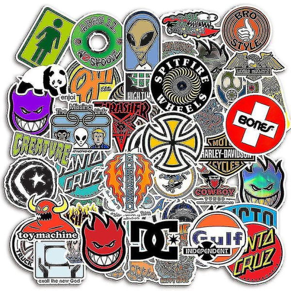 50 stk Skateboard Modemærke Logo Vandtæt Sticker