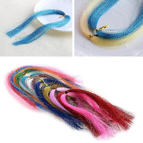 100 stk/pose Krystall Flash Fluebinding Material Fiske Lure Binding Making Diy Håndverk