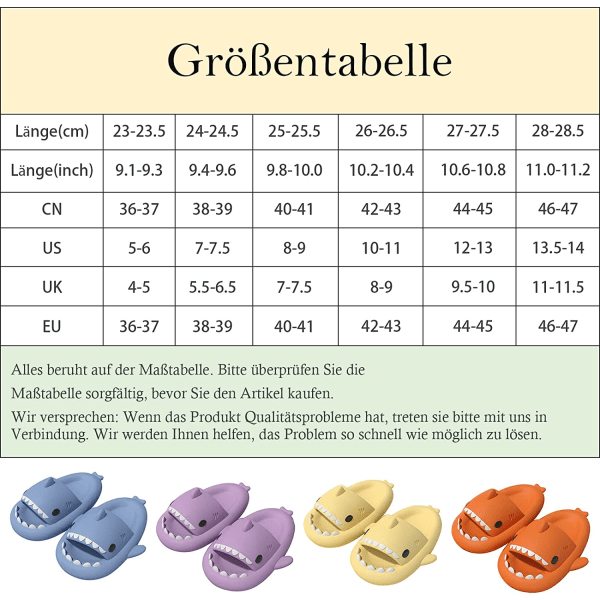 Haj hjemmesko, unisex voksne og børn 170 (inner length 17cm)