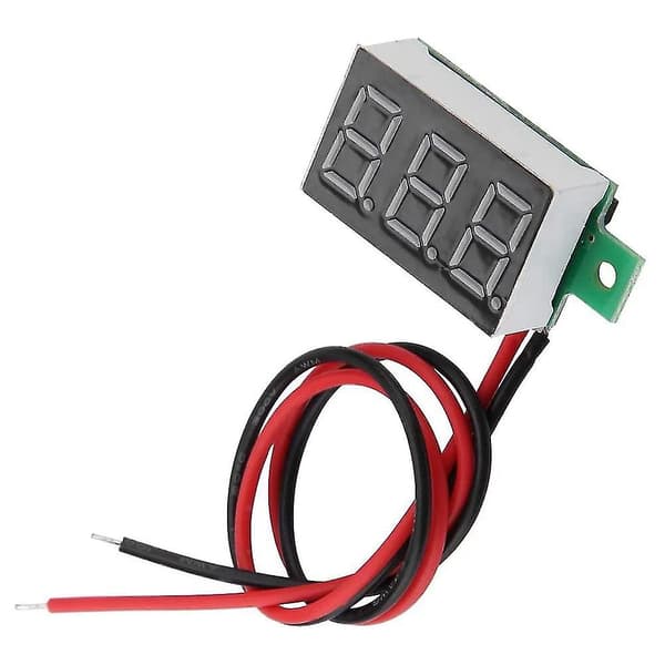 9 stk. Volta-måler 2-tråds 0-32v med 3-cifret panel LED-display panelmontering bilcykelbatteri