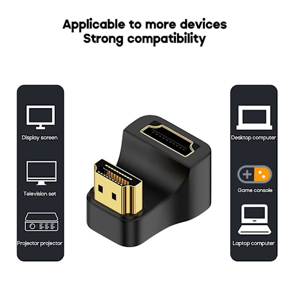 HDMI-kompatibel adapter 180-graders U-sving-stik til forbedret visningsoplevelse