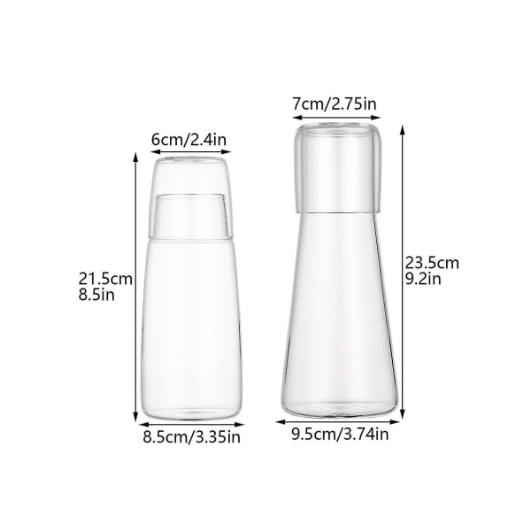 750ml/850ml Drikke Koldt Kedel Sæt Kedel Vand Glas Varmebestandig Transparent Champagne 850ml