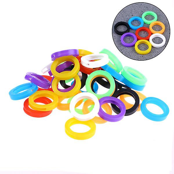 12 st Ljusa Färgade Tangentlock Silikon Tangentöverdrag Elastiska Tangentmärken Tangent Identifieringskodringar (Blandade Färger)