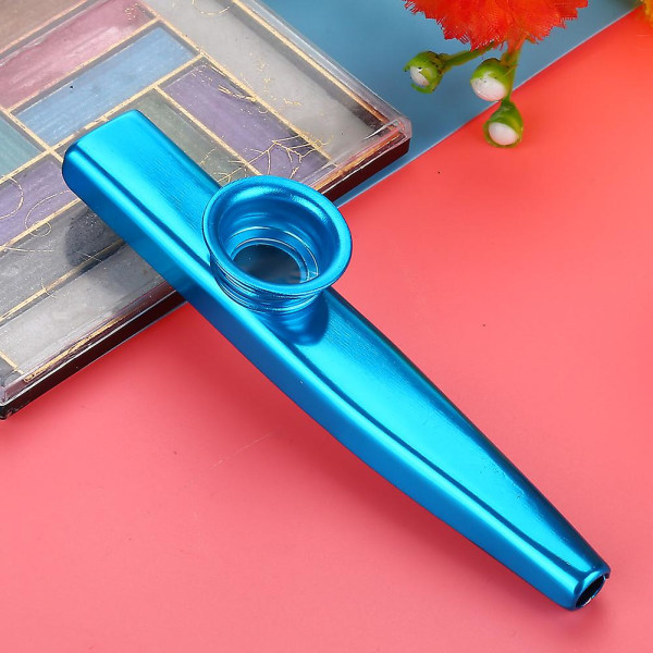 Slitesterk metall Kazoo fløyte munn musikkinstrument tilbehør (blå)