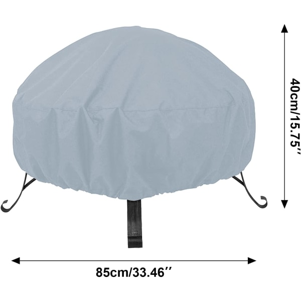 Rundt Bålpannedeksel, Vanntett Gjenbrukbar Utendørs Bålpannedeksel