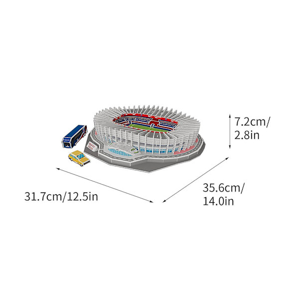 3D-puslesæt Fodboldklub  Steder DIY-modelpuslespil Legetøj Papirbygning Stadion Fodbold Fodbold  Spil Gaver