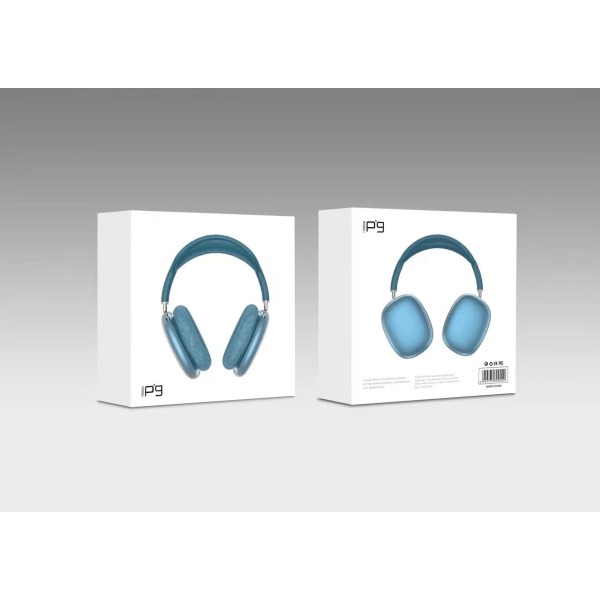 Uudet P9-Max TWS Bluetooth -kuulokkeet langattomat päähän asennettavat kuulokkeet blue