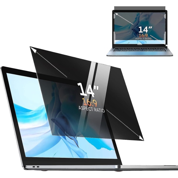 Laptop Privacy Screen 14 tommer, aftagelig 16:9 Aspect Privacy Filter Screen Protector til 14 tommer bærbar computer, Privacy Screen Anti Ing