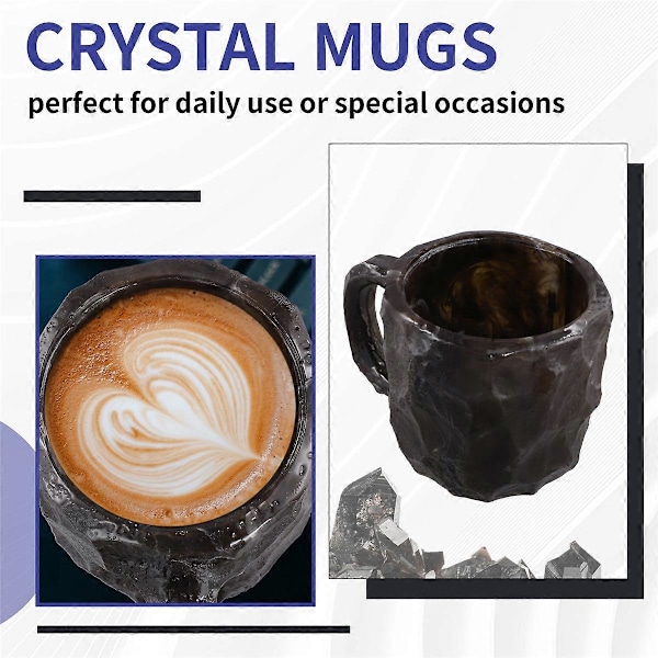 Elegant Geode Krystal Kaffekrus - Mineral Krystal Kaffekop Kvarts Sten Kop, Ideel til Varme Drikke C