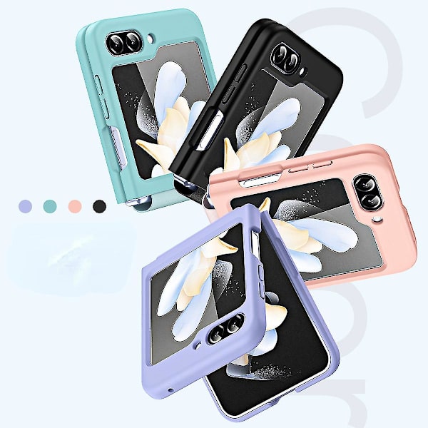 Skin Feel Solid Color Hinge Protection Shockproof Case For Samsung Galaxy Z Flip 5 Black