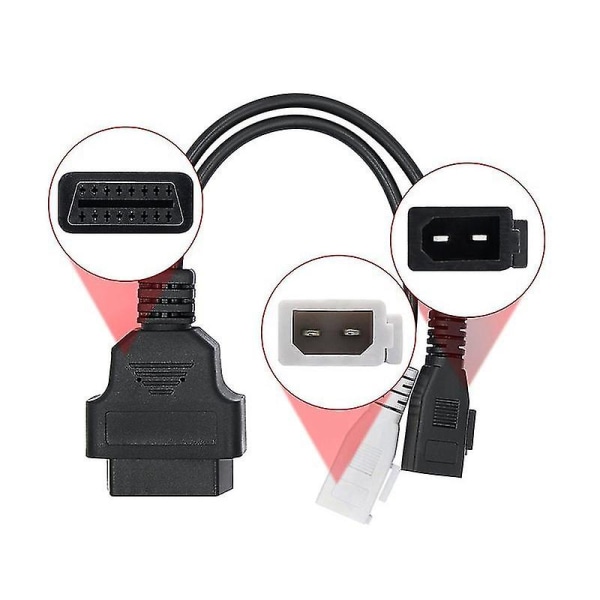 Obd Ii Obd2 Kabel 2 X 2pin Til Obd2 16pin Hunkontakt Kabel Diagnostisk Adapter Til -
