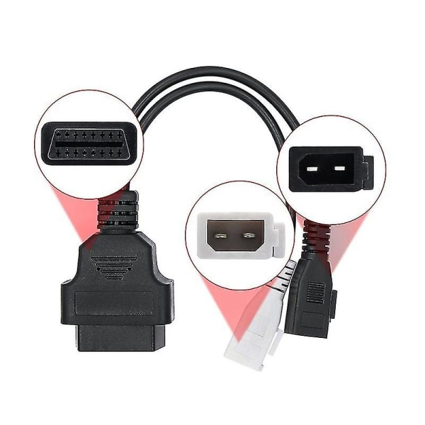 Obd Ii Obd2 Kabel 2 X 2pin Til Obd2 16pin Hunkontakt Kabel Diagnostisk Adapter Til -