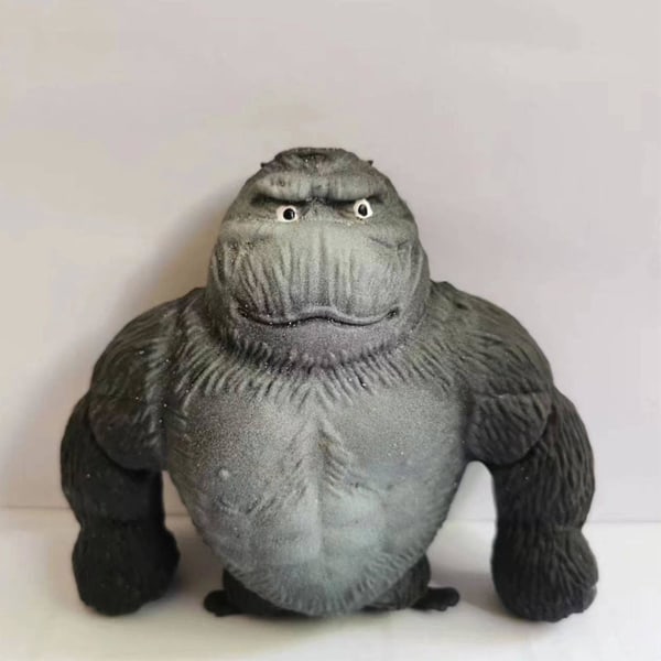 Gorilla figurlegetøj, super stort squishy gorilla elastisk gorilla abelegetøj, blød stretch gorilla figur latex gorilla fidget legetøj Grey 12*12