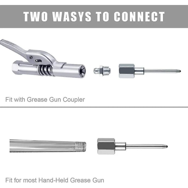 1-2PCS Grease Gun Injector Tip Needle Attachment Coupler Fittings Kit Easy Use