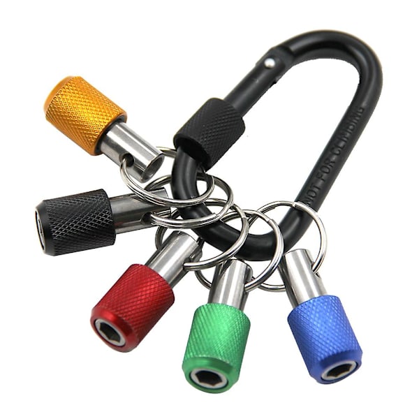5 stk. skruetrækker bitsholder ring m/ nøglering boremaskine bitsholder hex skaft skruetrækker nøglering forlængerbar stang hurtigudløser værktøj