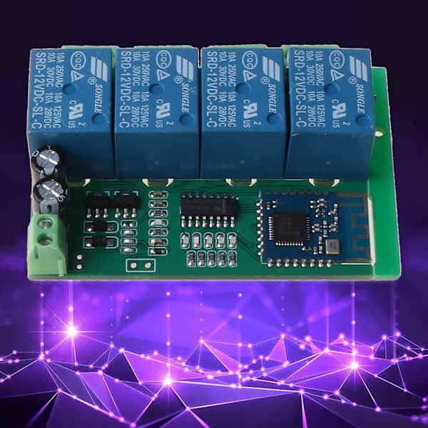 4-kanals Bluetooth-kompatibelt relæswitchmodul med app-fjernbetjening til mobil