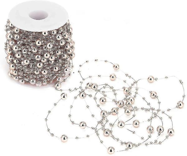 30m Rosaguld Perlekæde, kunstig Perlekæde til DIY Bryllupsdekoration