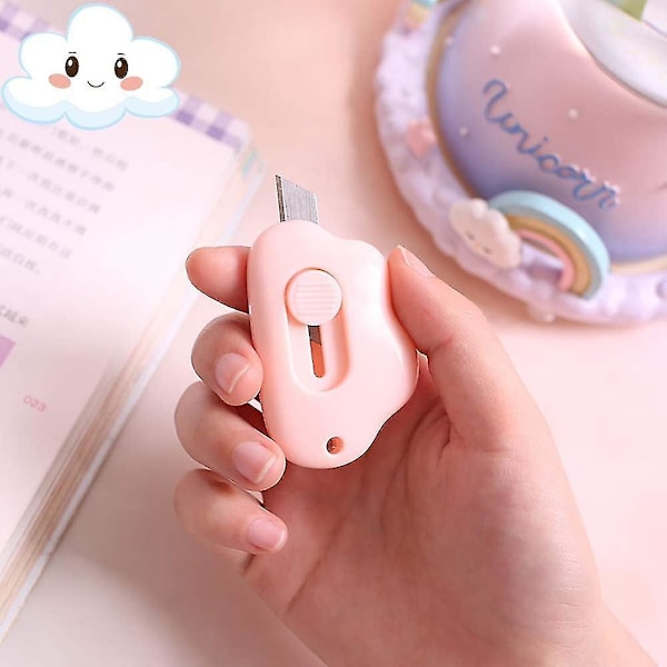 Mini Universal Kniv Brevkniv Infällbar Kartongöppnare (rosa/blå/vit)