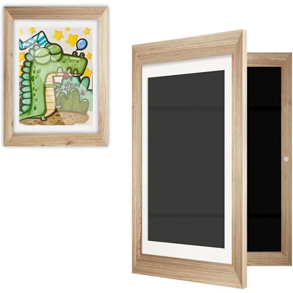 Min lilla Davinci träbildram 20 ark konstverk - Barn Wood color
