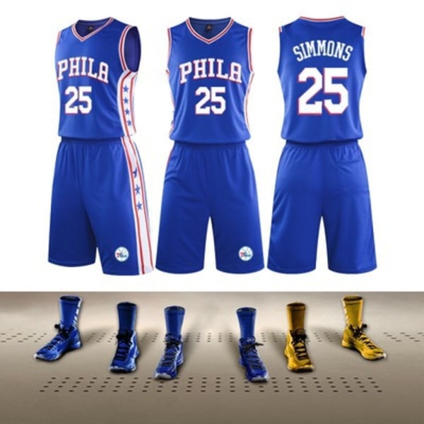 Basketball jersey for voksne Simnon #25 jersey T-skjortesett Children (130-140cm)