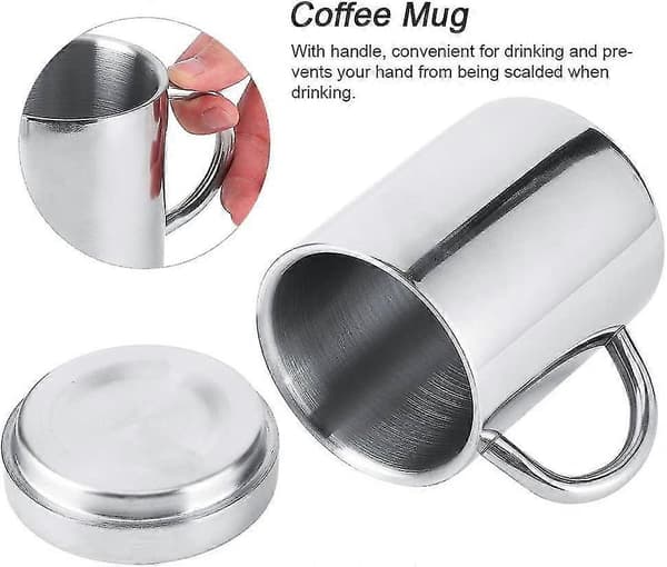 7.5oz / 10.20oz Isolert kaffekopp i rustfritt stål, dobbeltvegget campingkopp