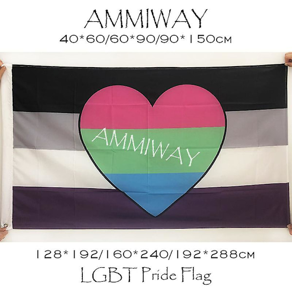 Alle størrelser Non-binær Biseksuel Combo Pride Flag og Banner Polyester Trykt Regnbue LGBT Enkelt Dobbelt Flag
