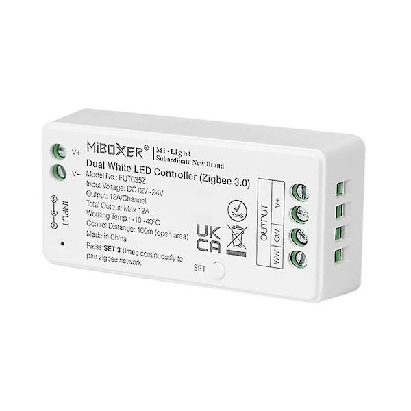 Zigbee3.0 Dubbel Vit Styrenhet Dc12-24v App Styrenhet Fut035z Styrenhet