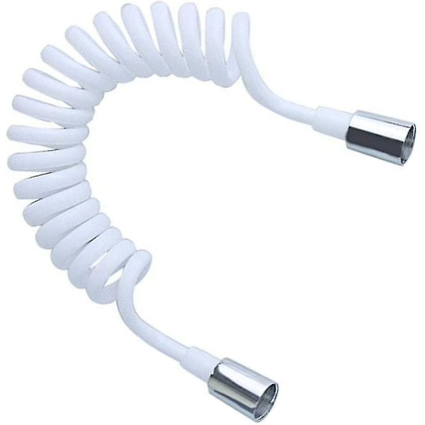 Fjedrende brusebadsslange - God fleksibilitet til vandrør, toilet bidet sprøjtepistol, badeværelse (hvid - 1 stk.)