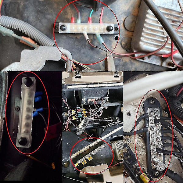 Bilterminalblokk Negativ Samleskinne 12v Strømfordelingsblokk M8 Termianl Buss For Bil Båt Solcelleanlegg Svart Rød