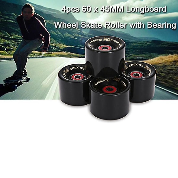 Strikate 4 st per kit Longboard hjul 60mm stora mjuka hjul