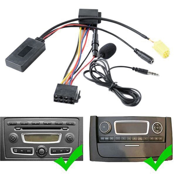 6-pinners bil Bluetooth lydadapter mikrofon håndfri Aux-kabel for 159 Smart Fortwo 451