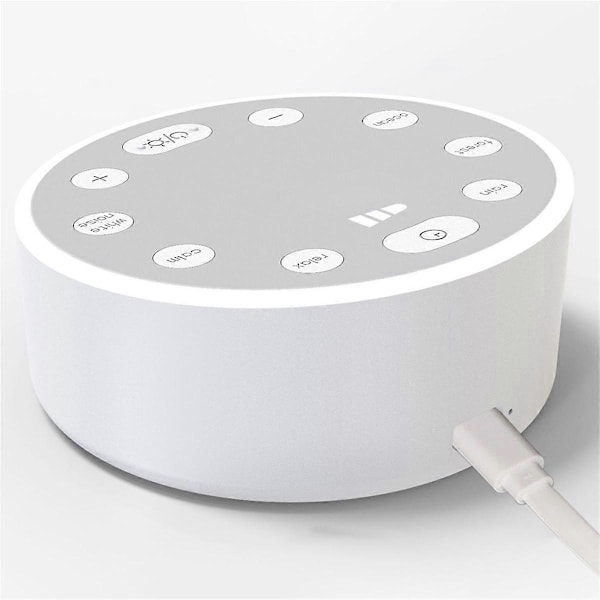 Baby White Noise Maskine USB Genopladelig White Noise Lydmaskine Baby Søvn Lyd Afspiller Natlys til Hjemmekontor