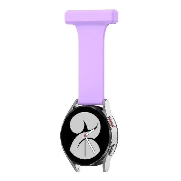 For Garmin Vivomove Style Silikon 20mm Sykepleierklokke Fob Med Pin-on Brosje Rem Purple