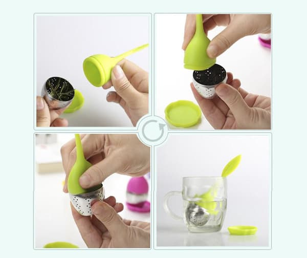 Løs te-infuser - Te-infuser i silikon med rustfritt stål S