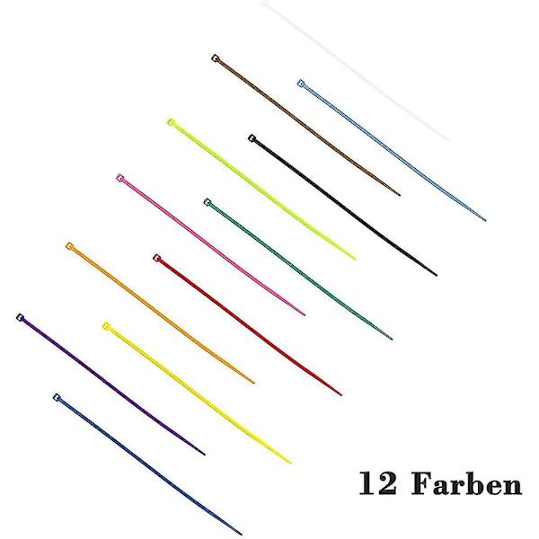 1200 Kabelbindere Sæt Stykker Farvede Kabelbindere 100 * 2.5mm - Farvede Kabelbindere