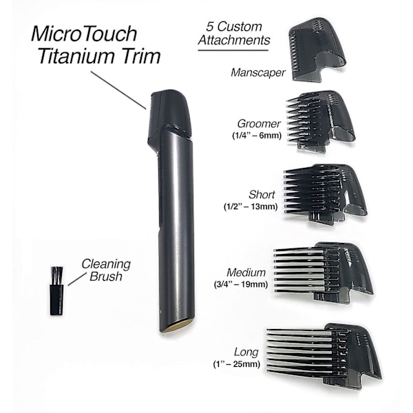 Usb-drevet opplyst hårklippingsverktøy og kroppspleiesett - Microtouch Titanium Trim