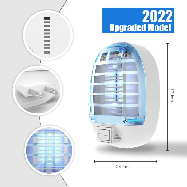 Indendørs bug-zappere, insektfælder til indendørs myggedræber til børn og kæledyr, hjem, køkken, soveværelse, babyværelse, kontor (2, Bule)