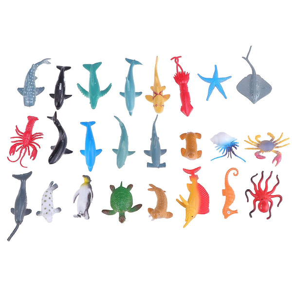 24 Pcs Miniatures Ocean Animal Figures Sea Animal Toys Ocean