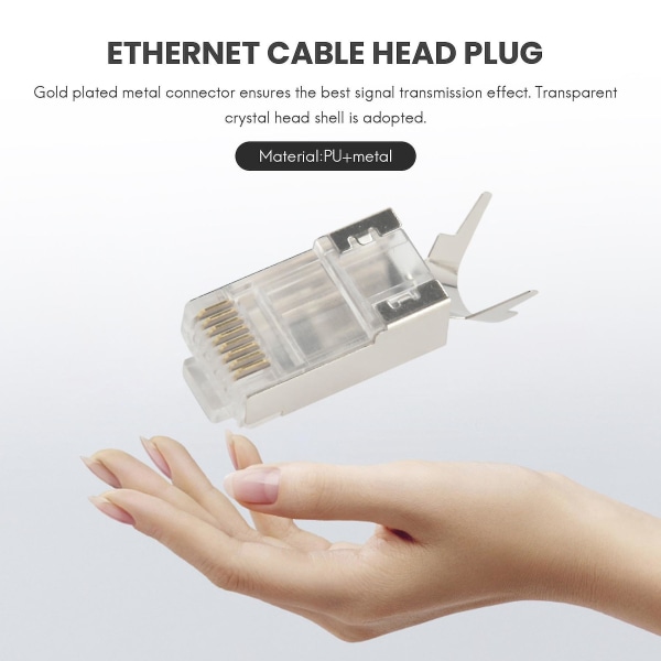 Rj45-stik Cat7 8p8c modulært Ethernet-kabelhovedstik
