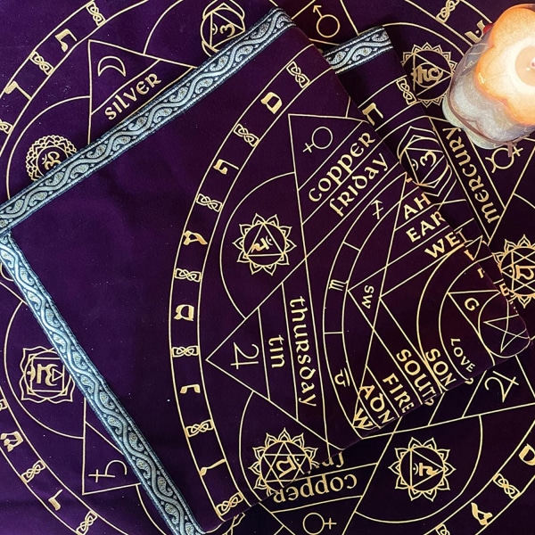 Magisk tarotdug, læsetarotdug - Divination Tarotdugtapet, spirituel tarottilbehør til boligindretning