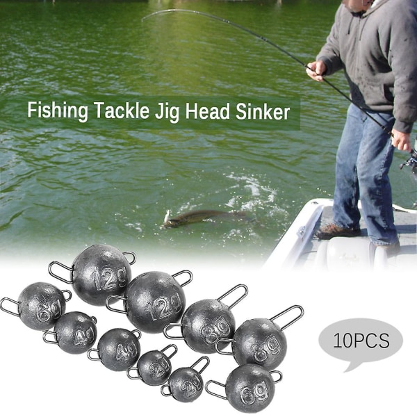 10 stk synkevekter 2g/4g/6g/8g/12g Terminal Tackle fiskeutstyr Jigghode blysynke