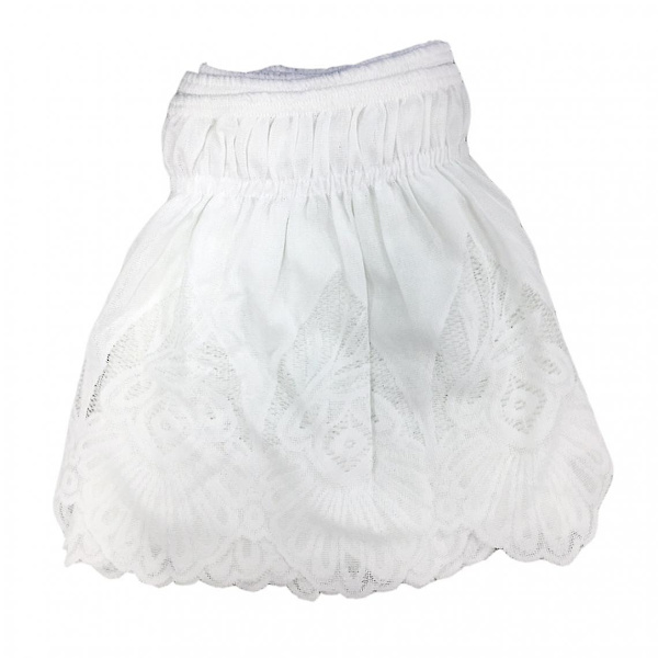 Beige Vintage Crochet Lace Elastic Bed Skirt 2_100x200cm
