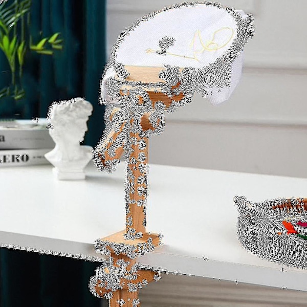 Treholder i tre for broderiramme, 360 graders rotasjon, justerbart skrivebordsstativ, kryssstativ, med broderi