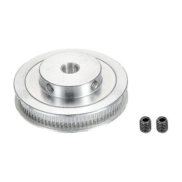 80 tänder 12 mm hål timingremskiva, aluminium synkronhjul silver med skruv för 3d-skrivarrem